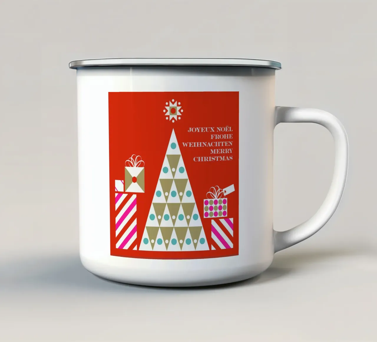 Albero con regali tazza in smalto da Bo Lundberg