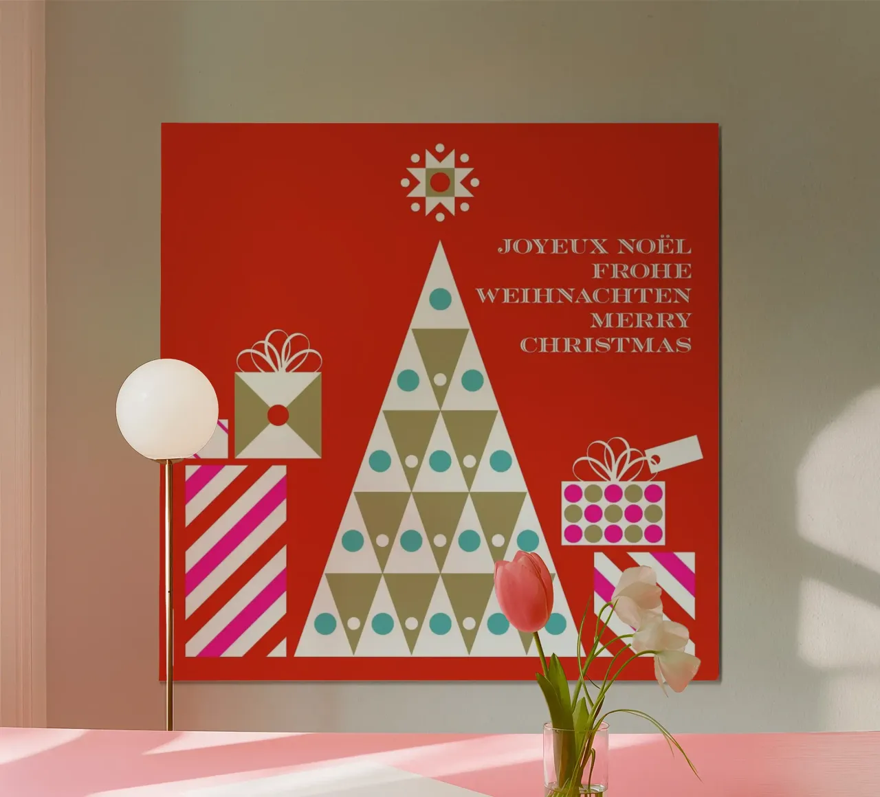 Albero con regali carta hahnemühle da Bo Lundberg
