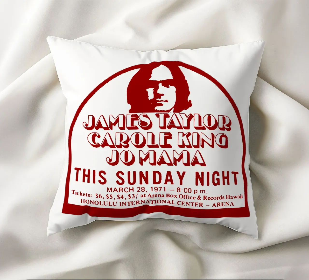 James Taylor - Quote decorative cushion by Deepness