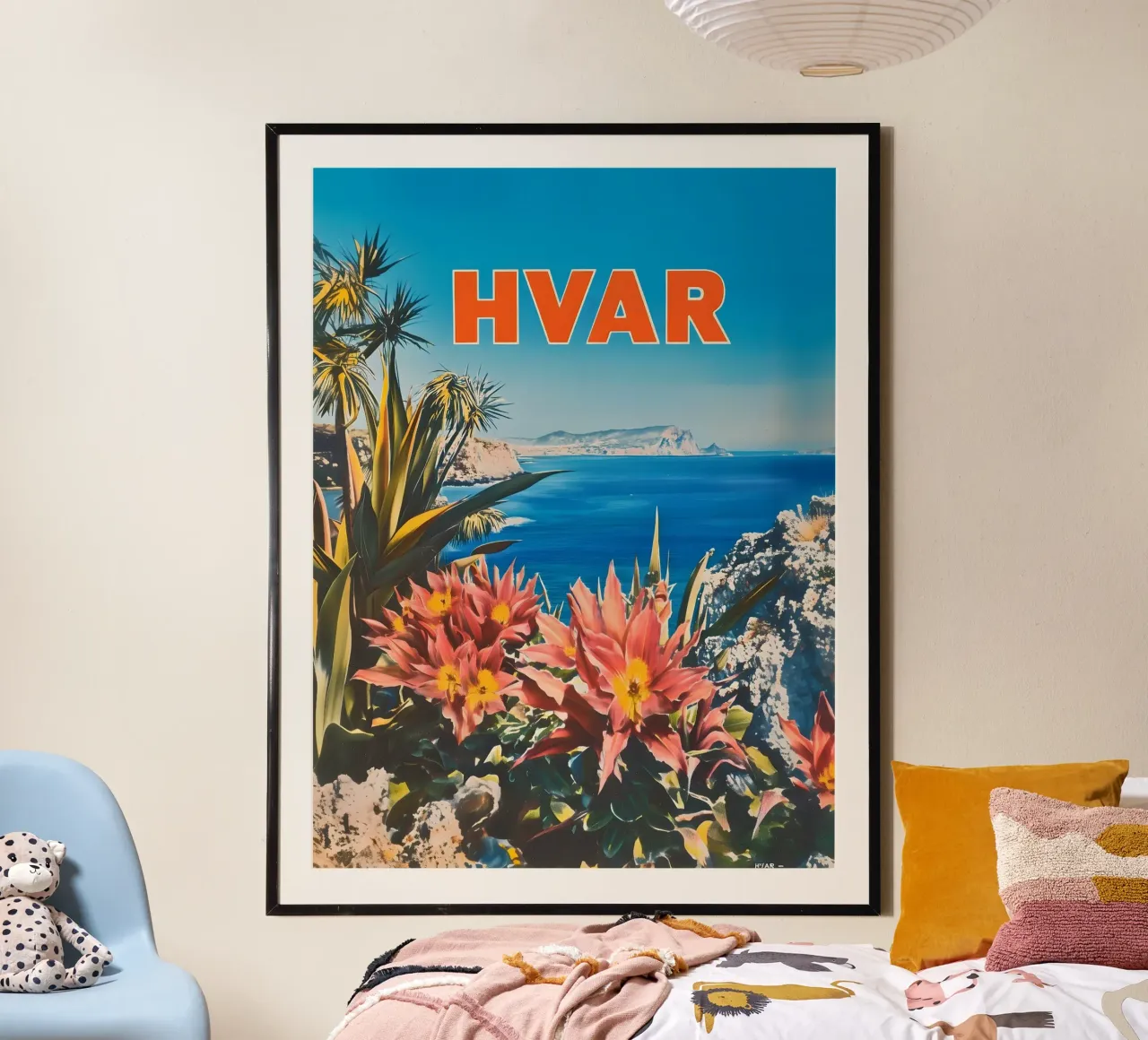 Hvar Croazia manifesti di viaggio d'epoca poster con telaio in legno da Vintage Travel Art