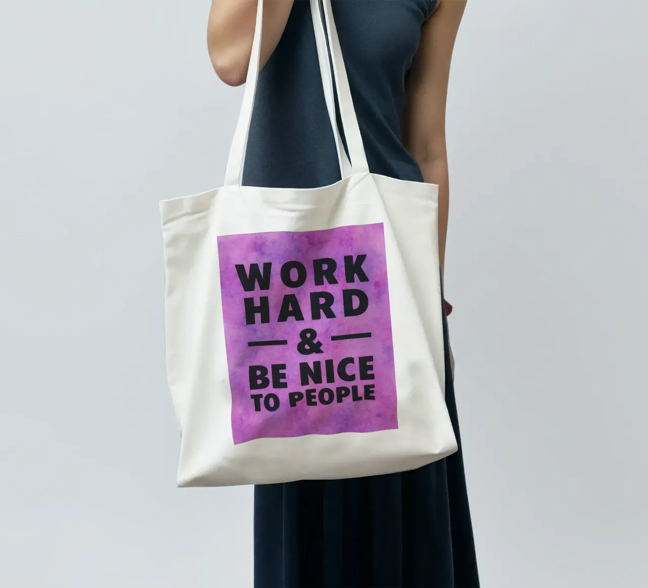 lavorare sodo ed essere persone gentili borsa in juta da onelove