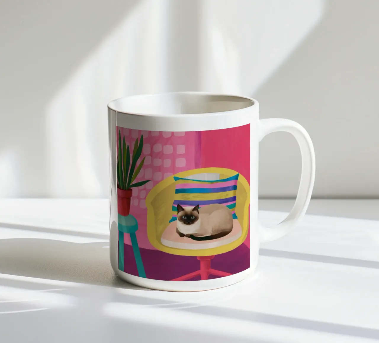 Sedia siamese riposa tazza in ceramica da Stone Decade