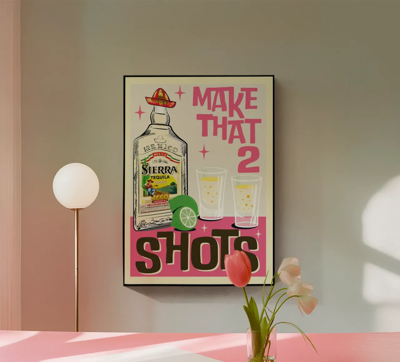 Tequila Shots plexiglass da Beauty wall