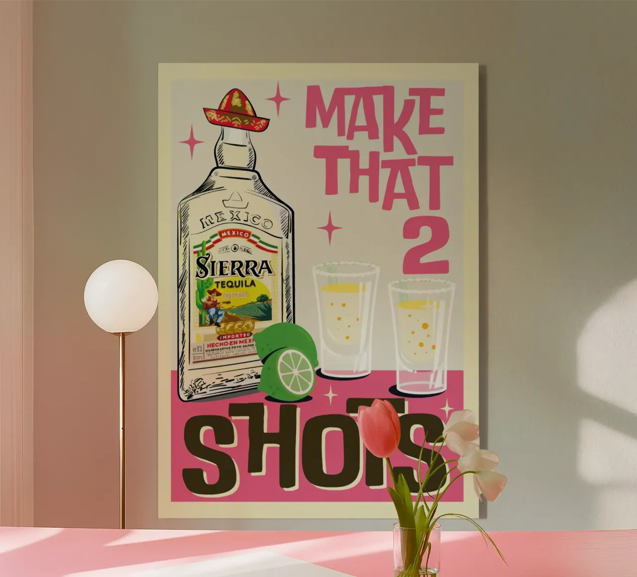 Tequila Shots plexiglass da Beauty wall