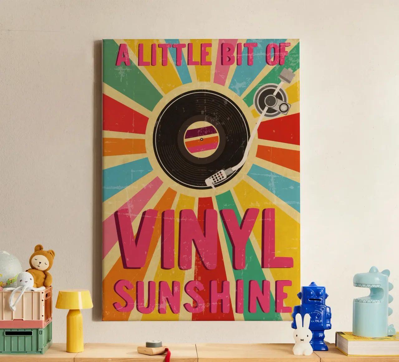 Un po' di sole in vinile tela con Cornice a cassetta da Beauty wall
