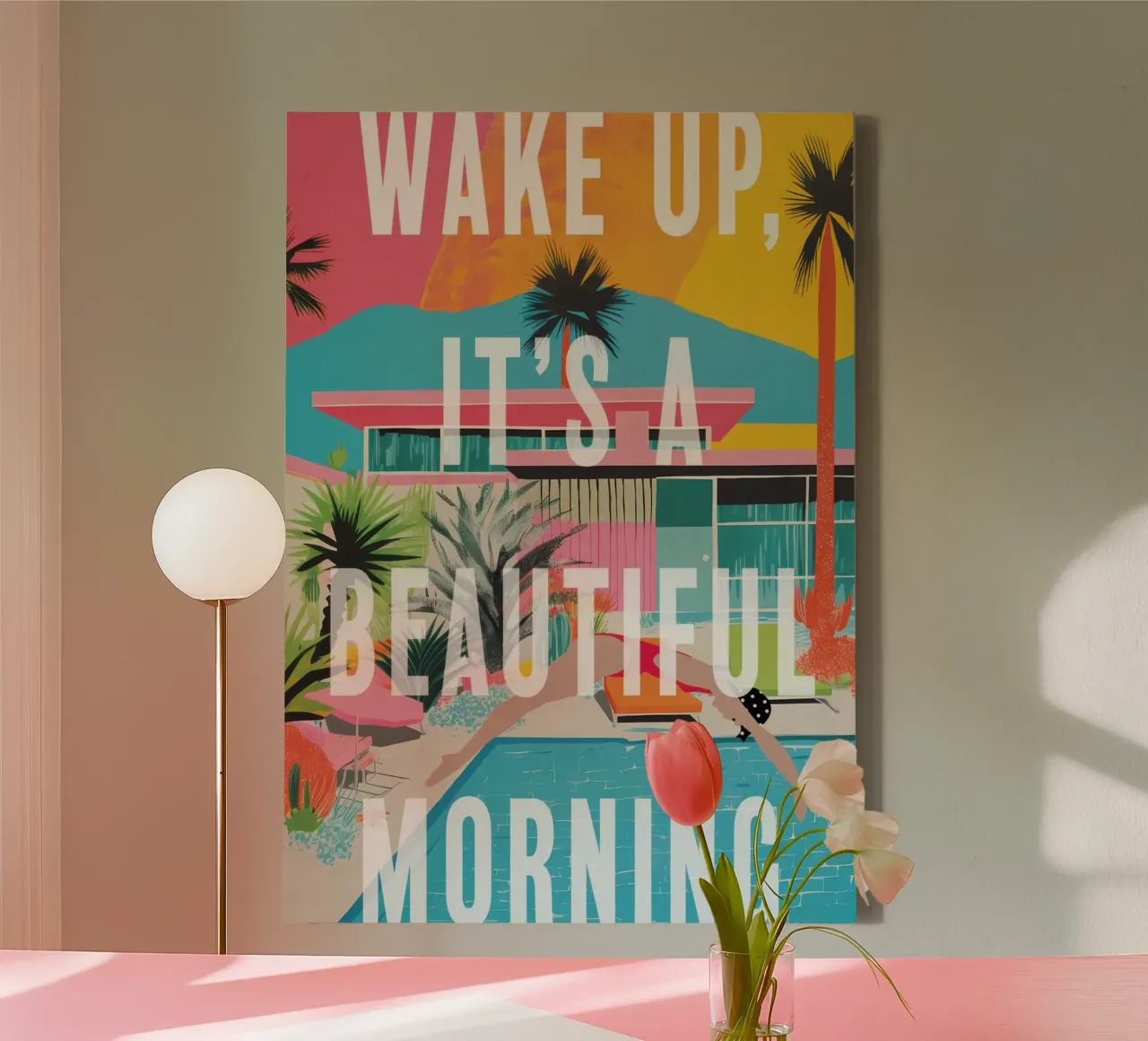 Svegliatevi, è una bella mattina tela con Cornice a cassetta da Beauty wall