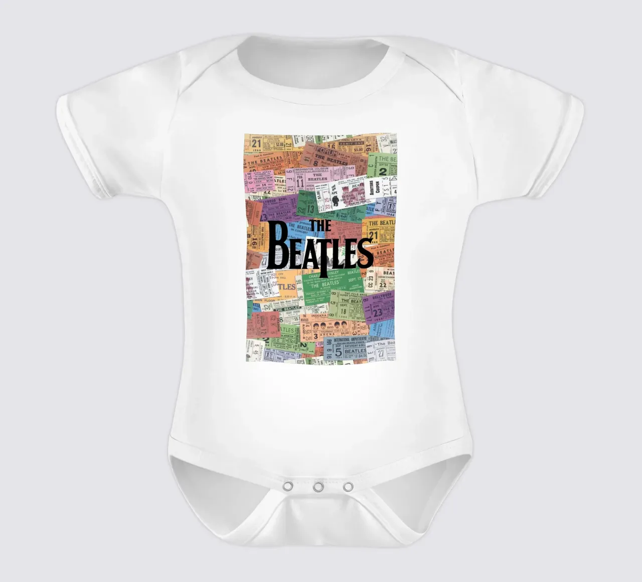 Una notte con i Beatles body neonato maniche corte da nabcu