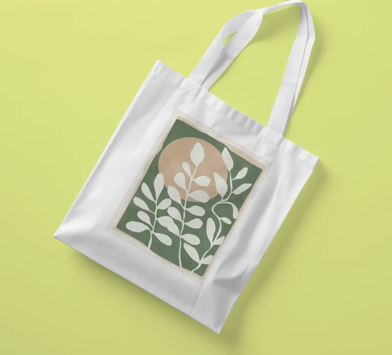 Minimal Abstract Leaves 02 borsa in juta da cityart