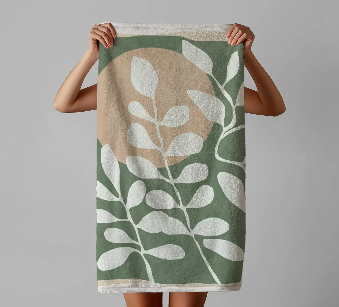 Minimal Abstract Leaves 02 asciugamano da bagno da cityart