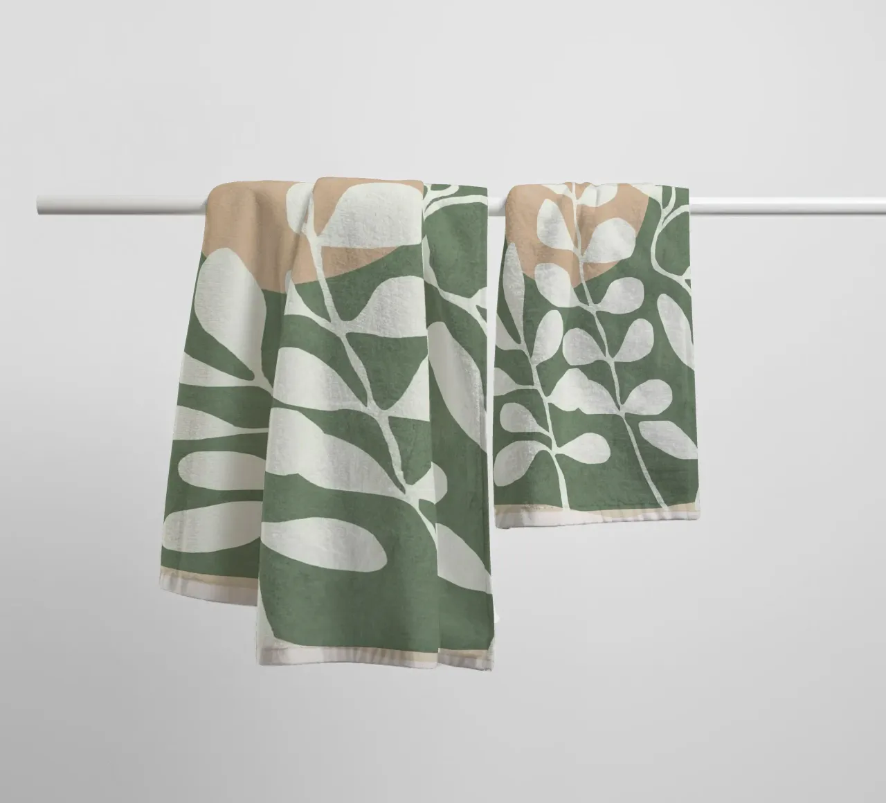 Minimal Abstract Leaves 02 asciugamano da bagno da cityart