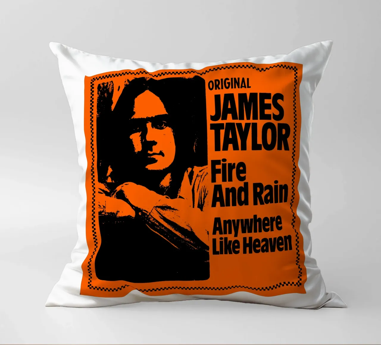 James Taylor - Singer Face decorative cushion by Deepness