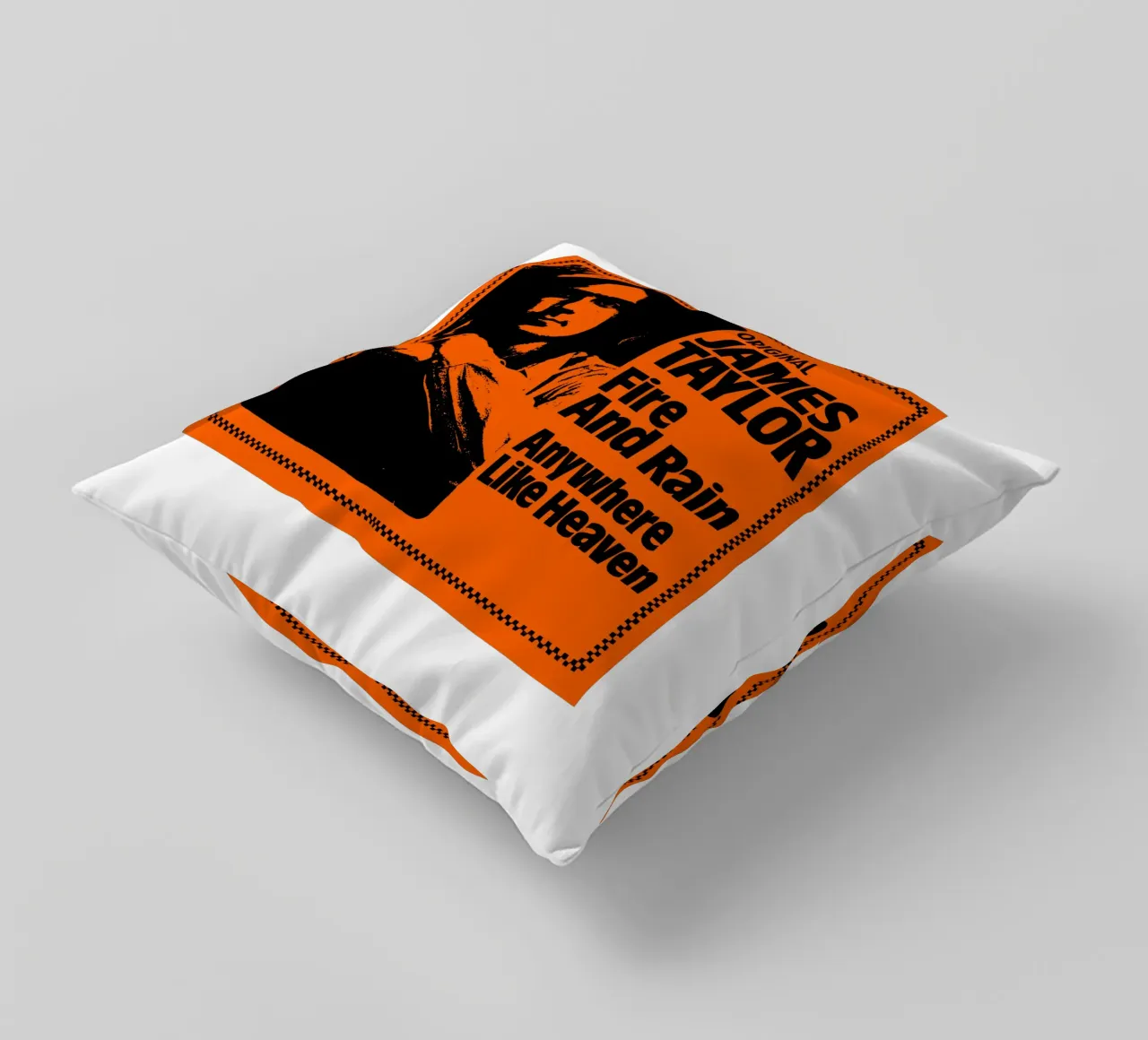James Taylor - Singer Face decorative cushion by Deepness