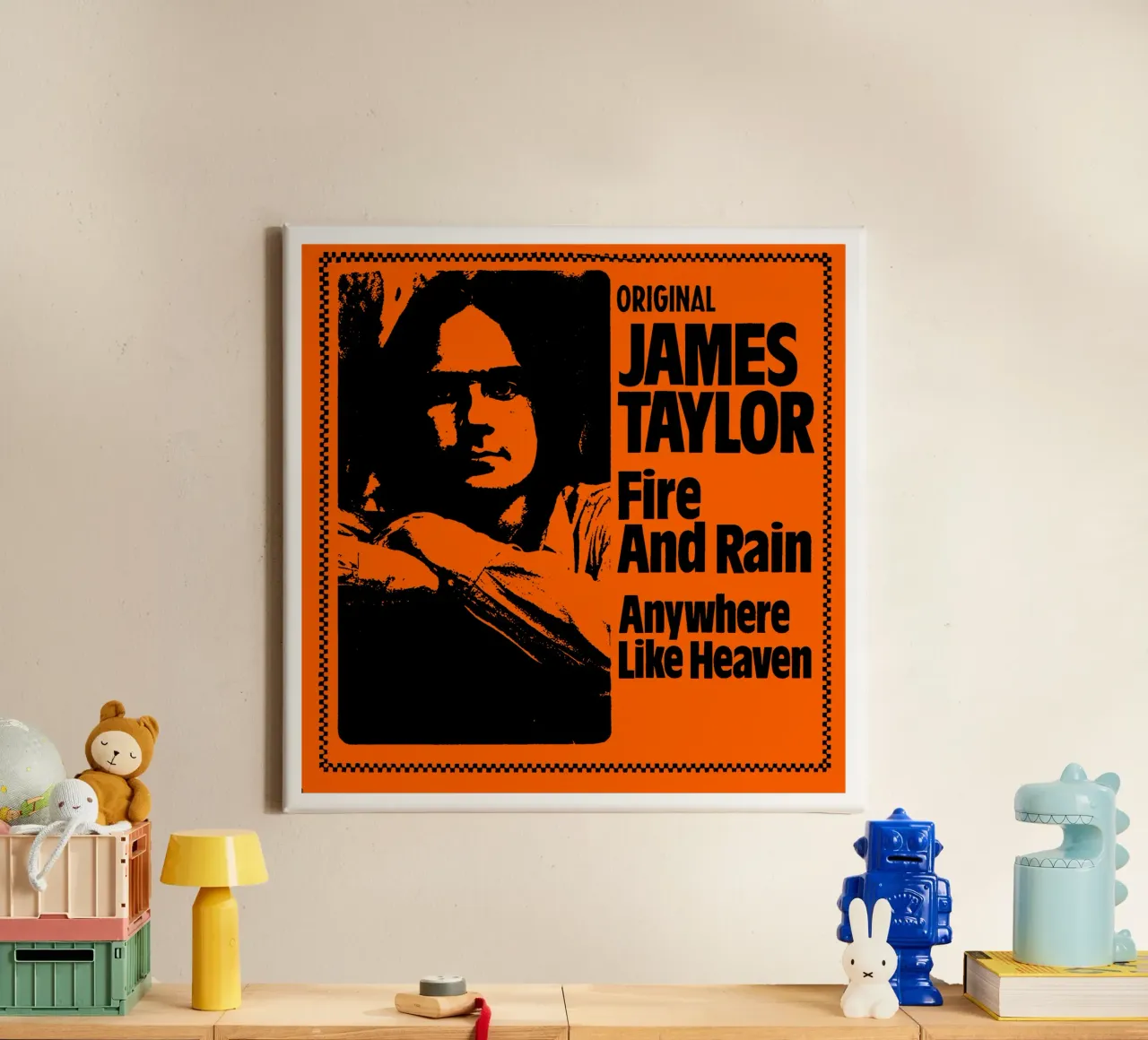 James Taylor - Singer Face tela con Cornice a cassetta da Deepness
