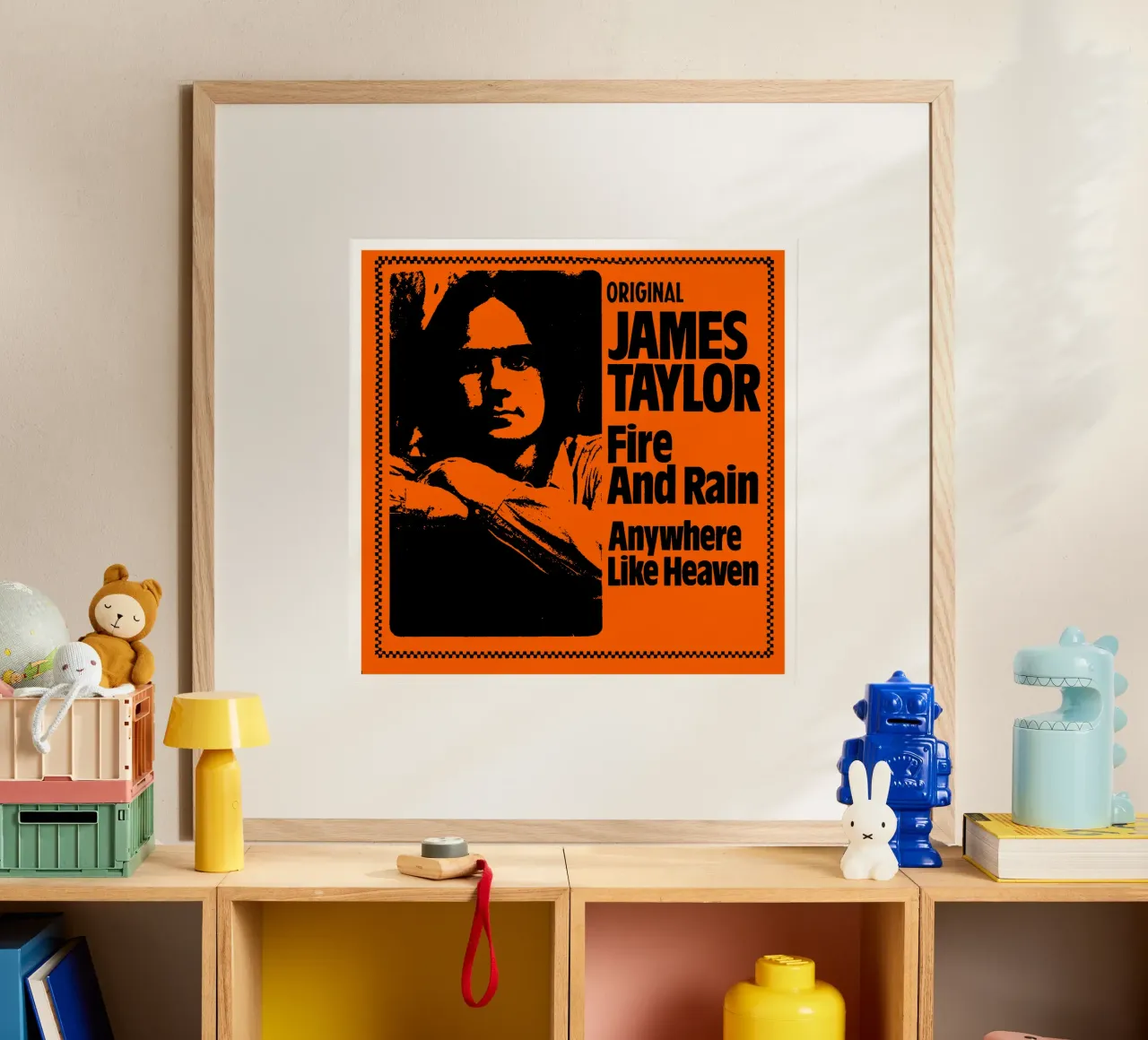 James Taylor - Singer Face poster con telaio in legno da Deepness