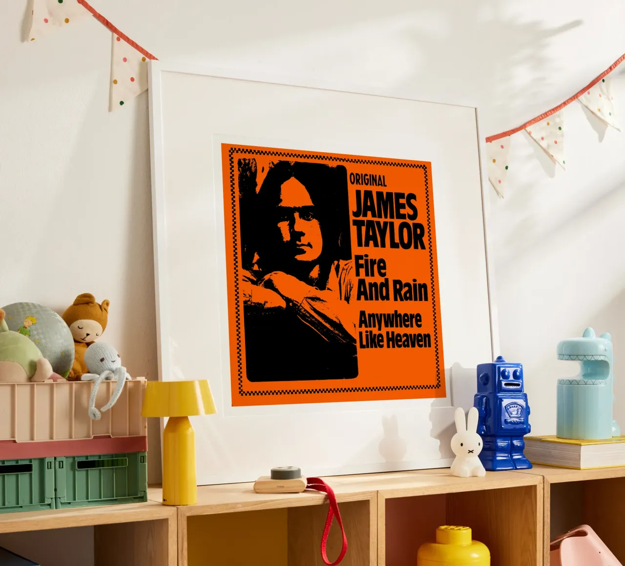 James Taylor - Singer Face poster con telaio in legno da Deepness
