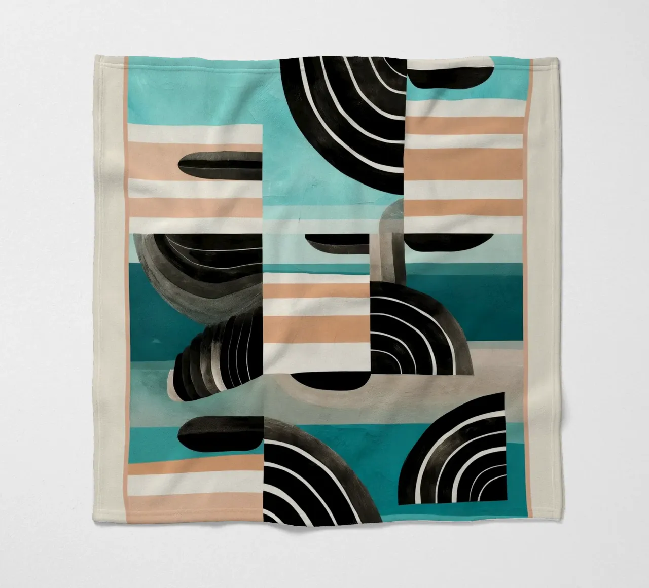 Retro Geometric Shapes 3 coperta in pile da Nadjaa