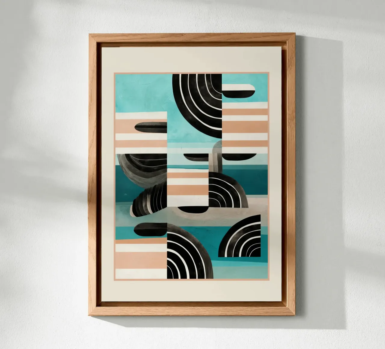 Retro Geometric Shapes 3 alluminio dibond da Nadjaa