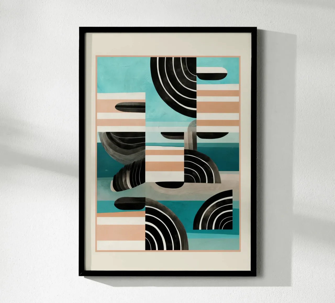 Retro Geometric Shapes 3 carta hahnemühle da Nadjaa