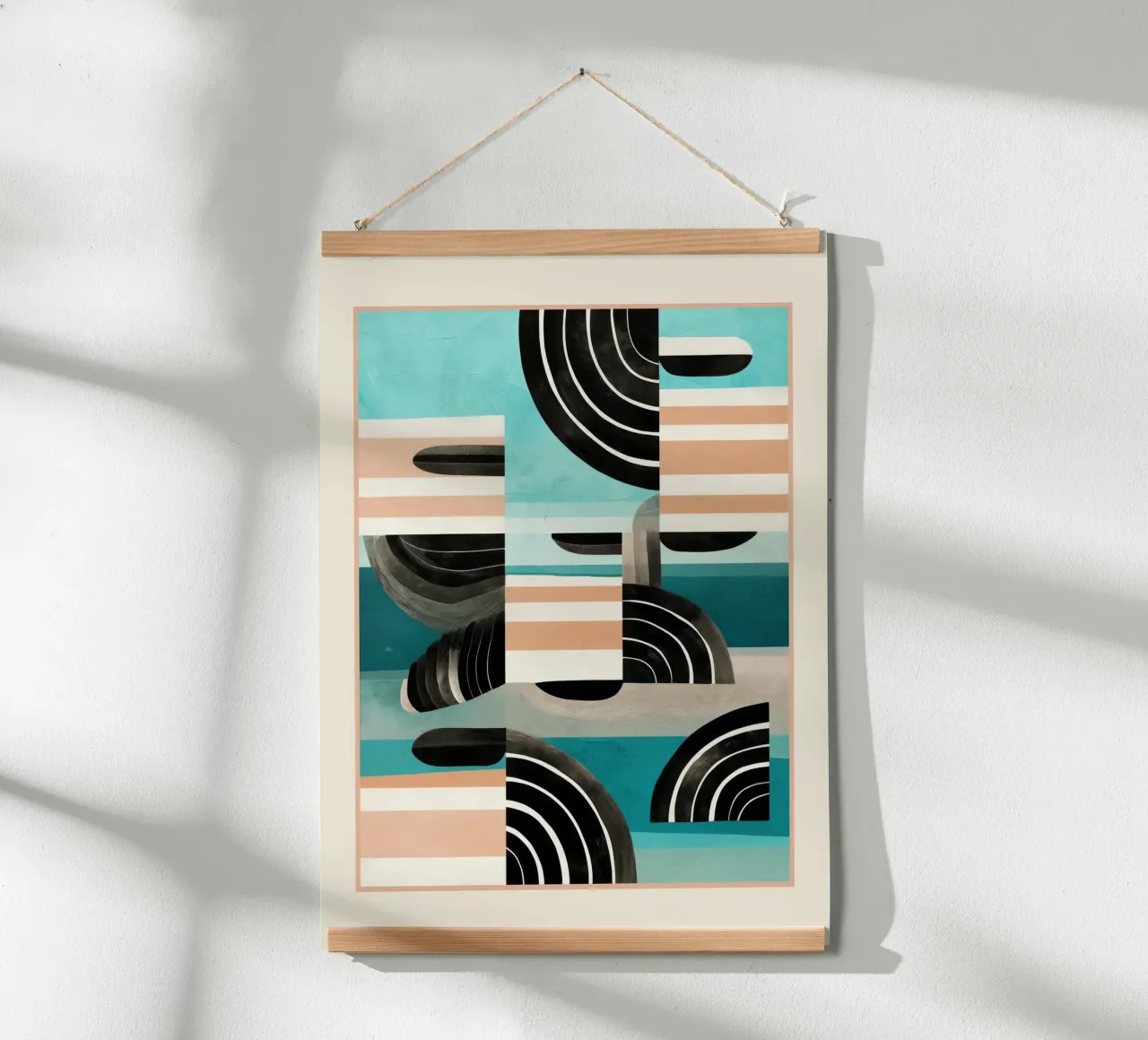 Retro Geometric Shapes 3 carta hahnemühle da Nadjaa