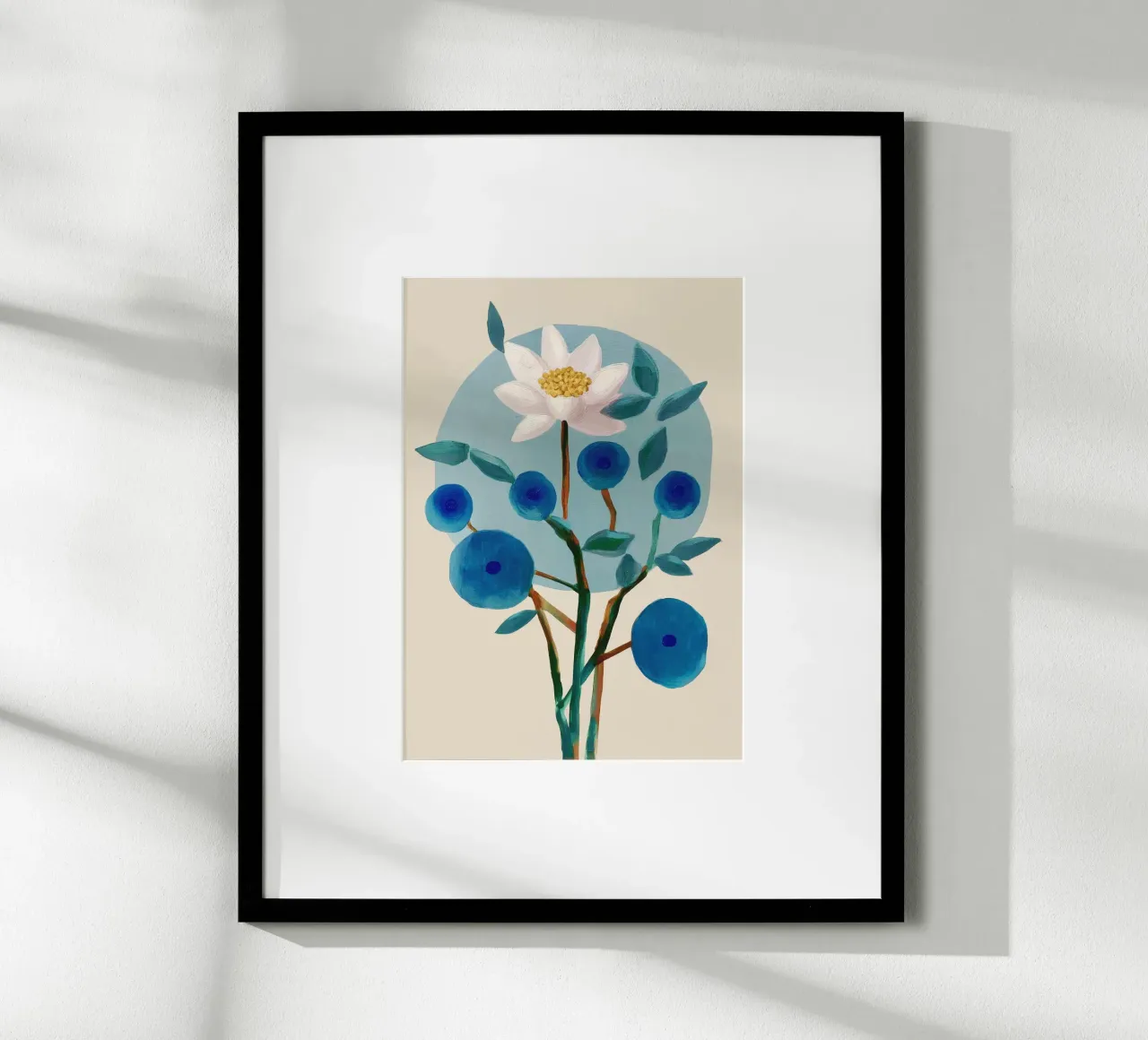 Stylized Lotus Flower Art carta hahnemühle da Flow Line