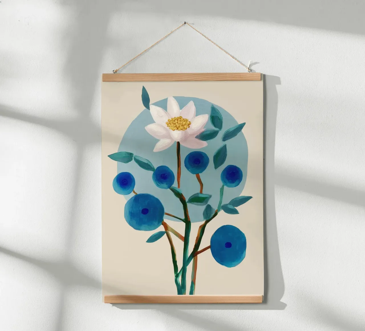 Stylized Lotus Flower Art carta hahnemühle da Flow Line