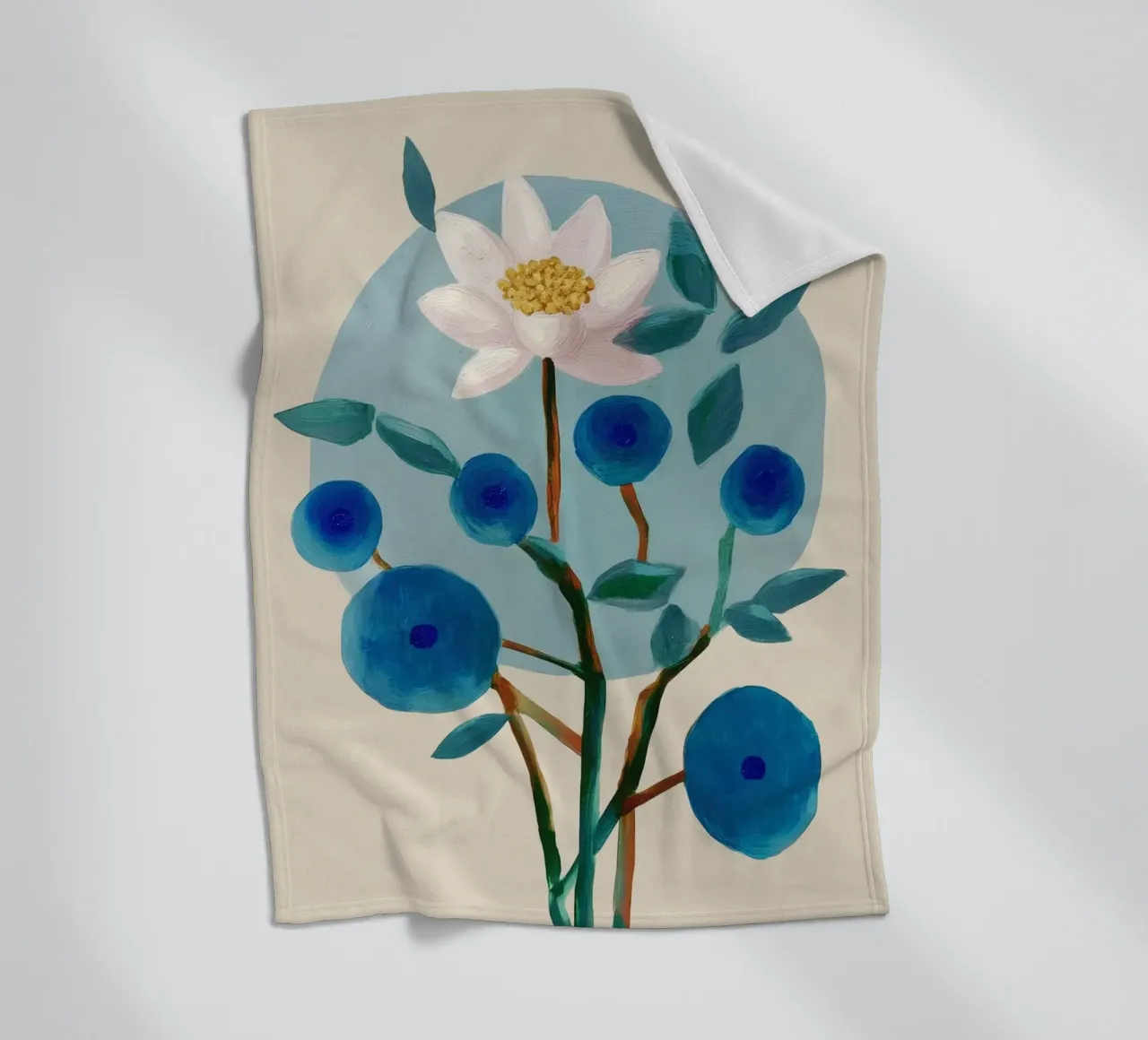 Stylized Lotus Flower Art coperta in pile da Flow Line
