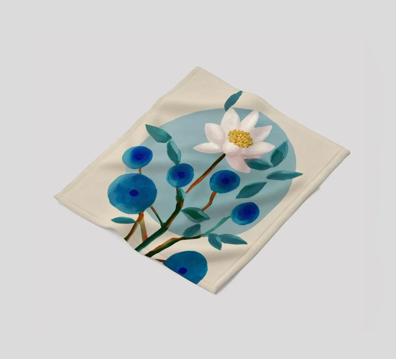 Stylized Lotus Flower Art coperta in pile da Flow Line