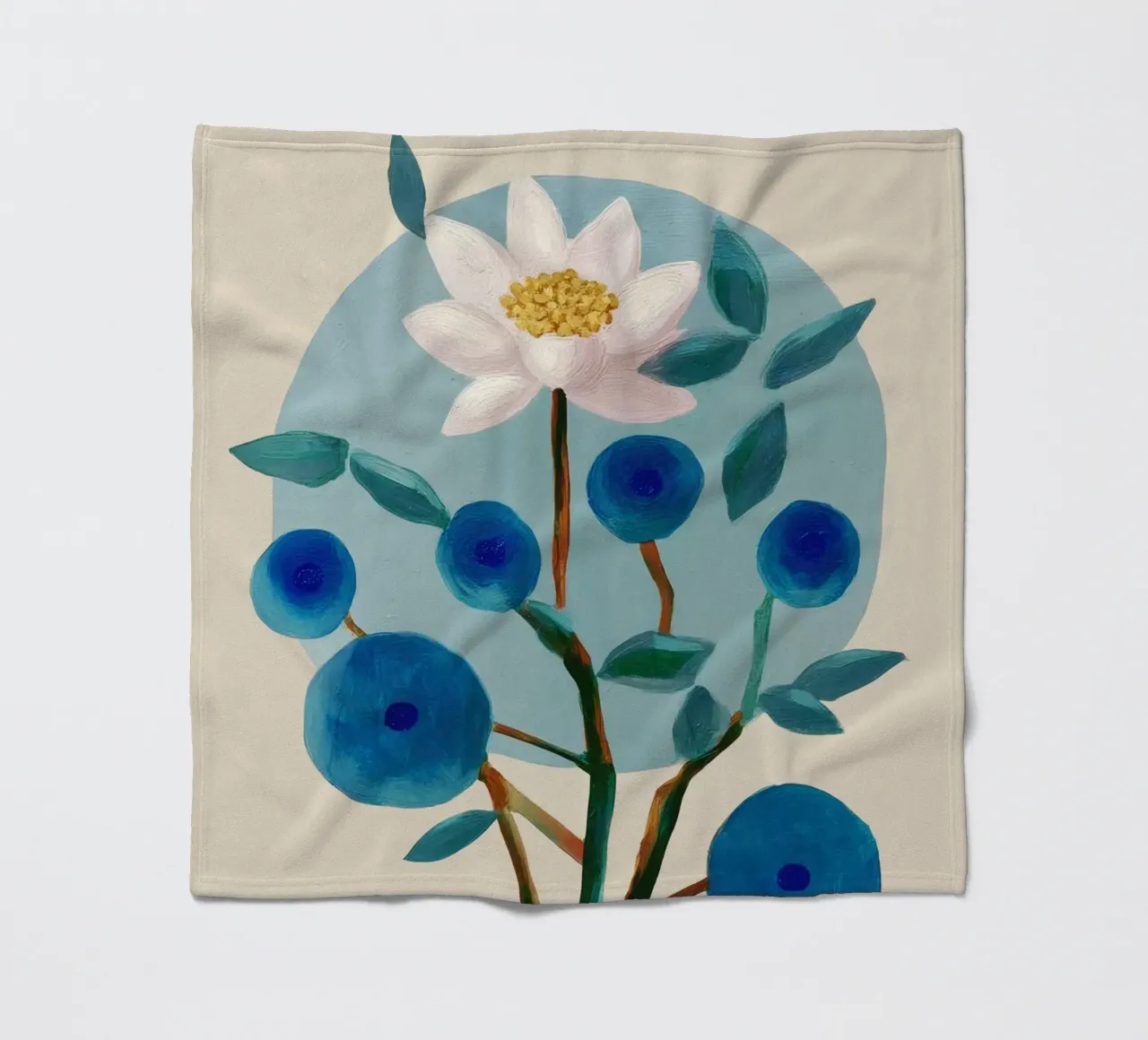 Stylized Lotus Flower Art coperta in pile da Flow Line