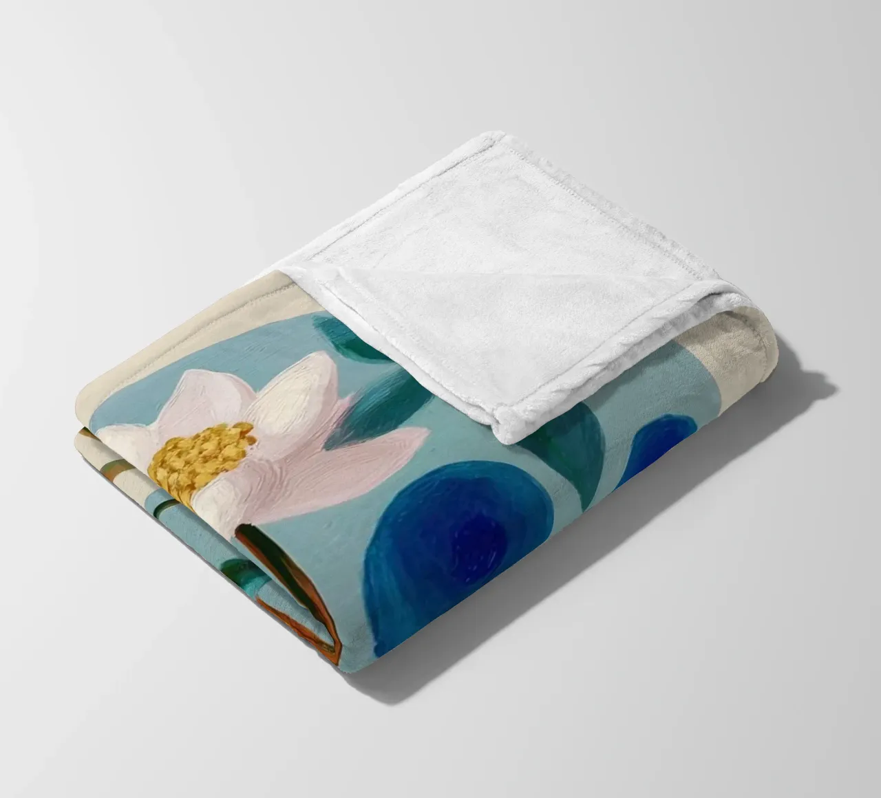 Stylized Lotus Flower Art coperta in pile da Flow Line