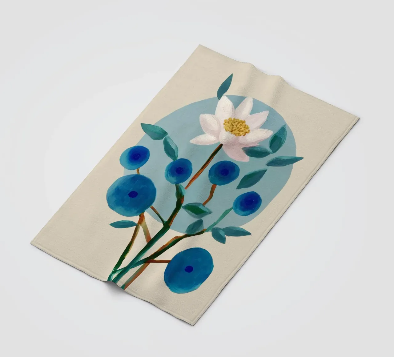 Stylized Lotus Flower Art coperta in pile da Flow Line