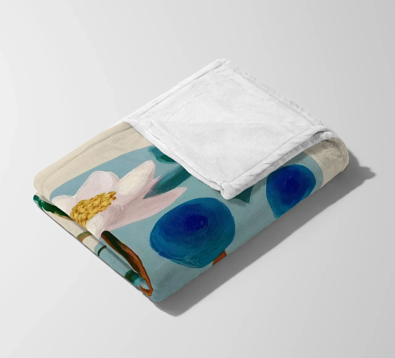 Stylized Lotus Flower Art coperta in pile da Flow Line