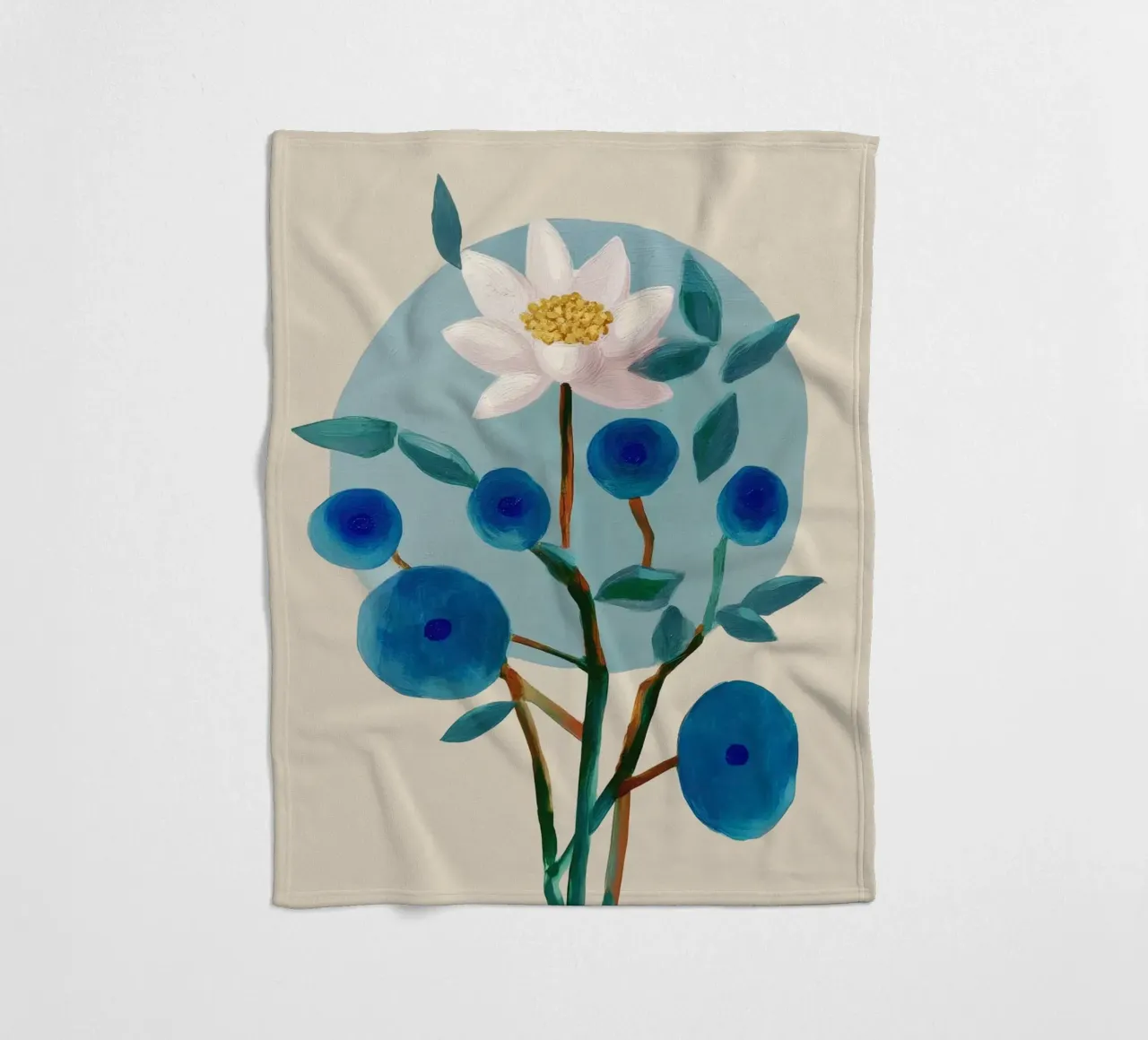 Stylized Lotus Flower Art coperta in pile da Flow Line