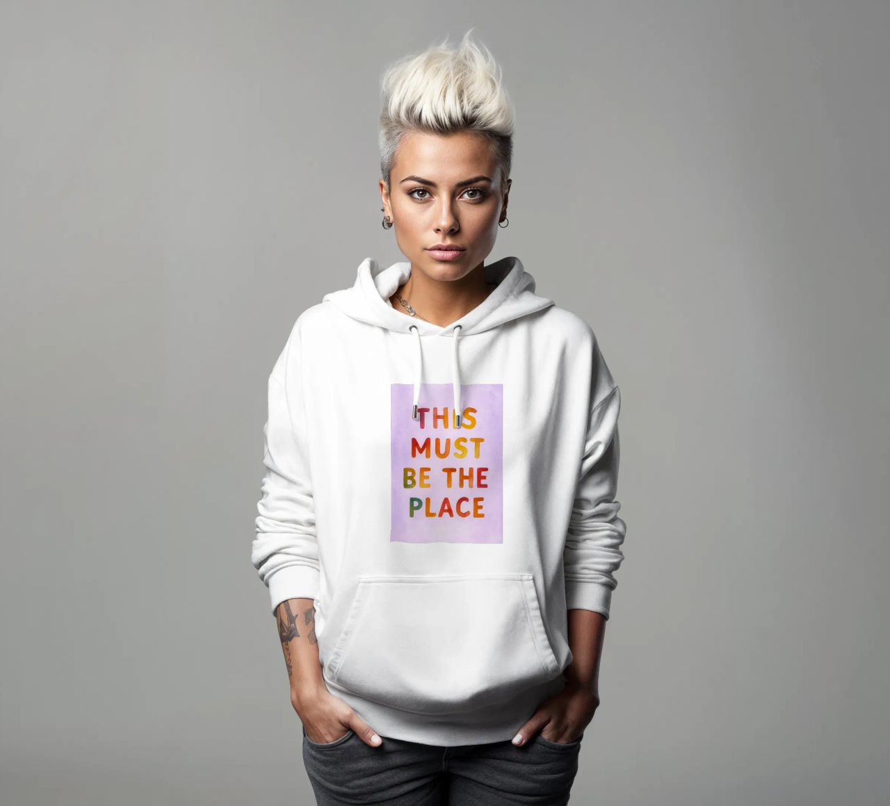 questo deve essere il posto felpa con cappuccio da onelove