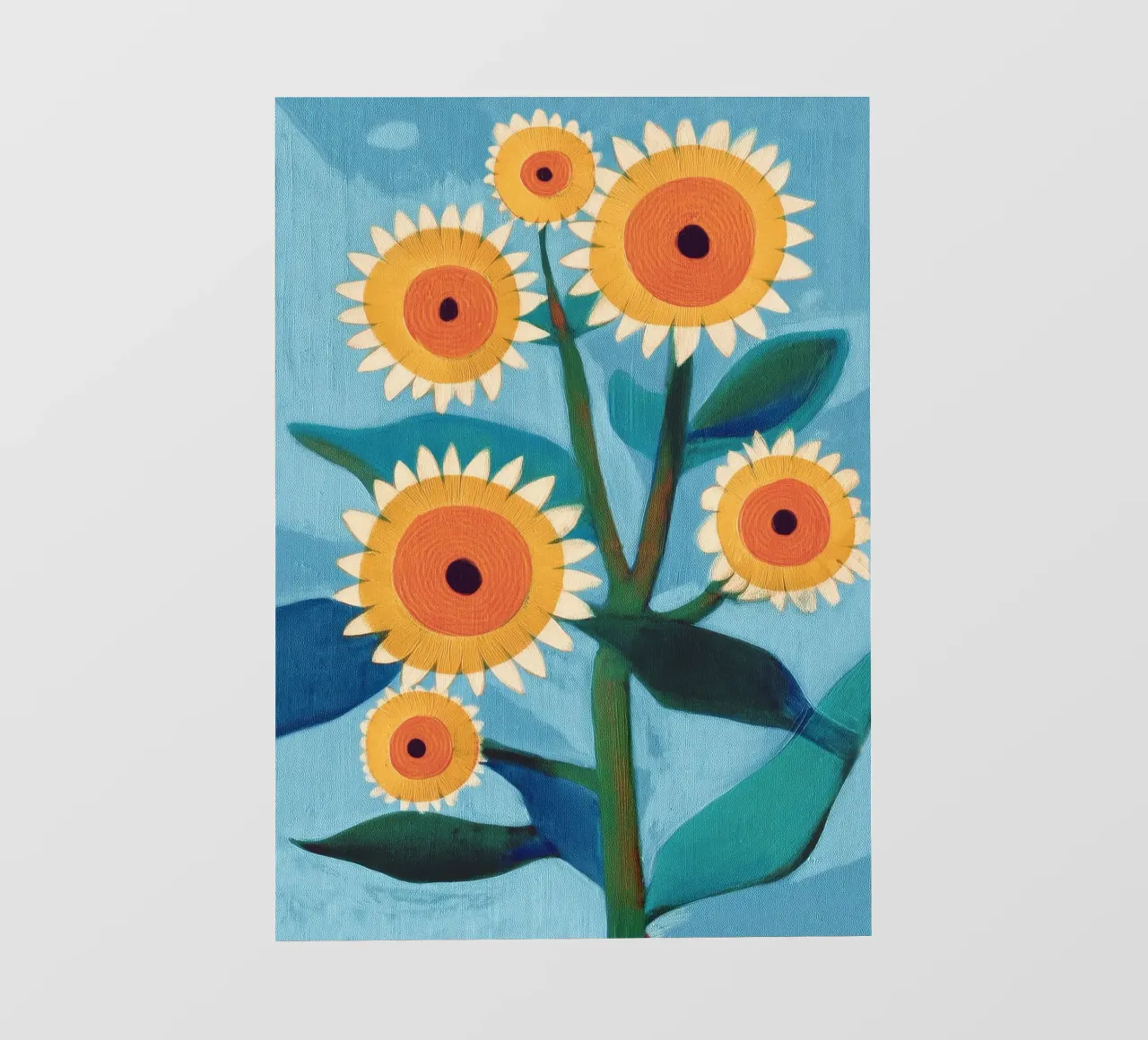 Sunflower Study in Sunny Yellow and Burnt Orange telo in pvc da Flow Line