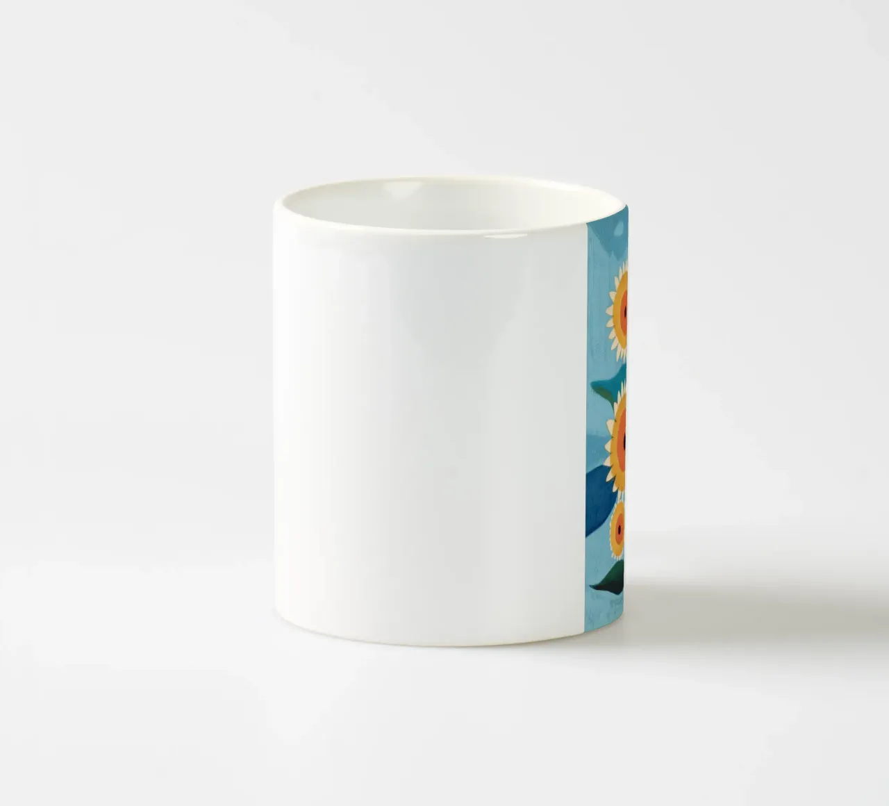 Sunflower Study in Sunny Yellow and Burnt Orange tazza in ceramica da Flow Line