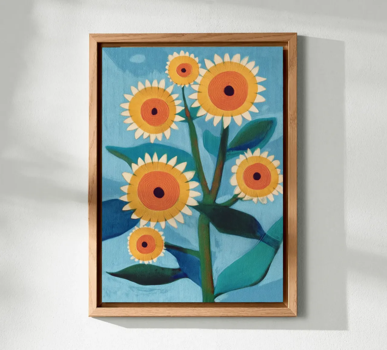 Sunflower Study in Sunny Yellow and Burnt Orange alluminio dibond da Flow Line
