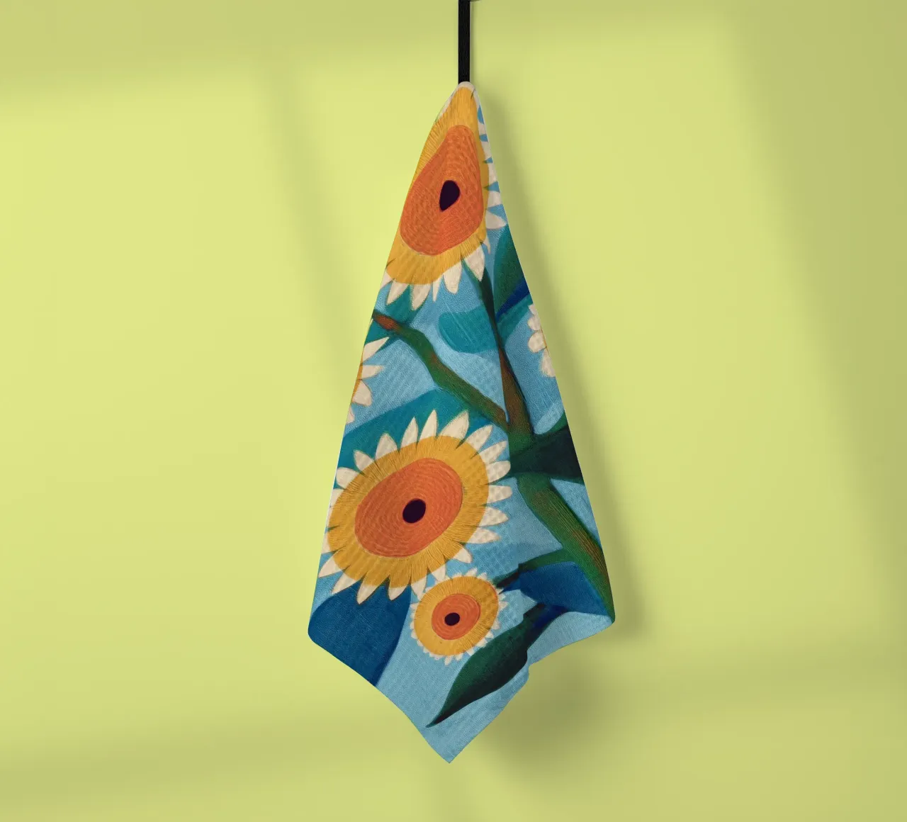 Sunflower Study in Sunny Yellow and Burnt Orange canovaccio da cucina da Flow Line