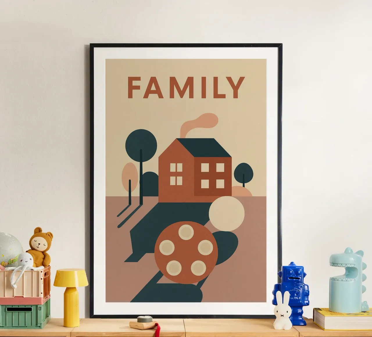 FAMILY – Le Cocon Moderne poster con telaio in legno da Art Typo Essentiel