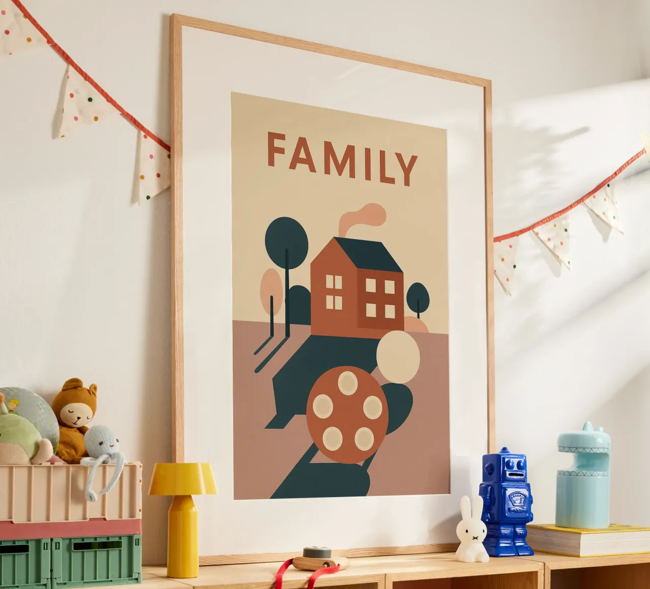 FAMILY – Le Cocon Moderne poster con telaio in legno da Art Typo Essentiel