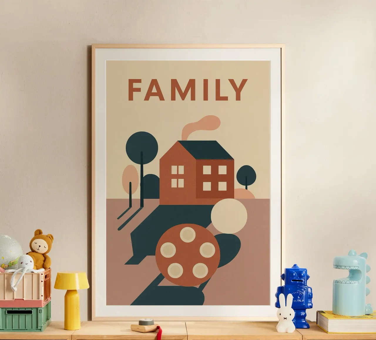 FAMILY – Le Cocon Moderne poster con telaio in legno da Art Typo Essentiel