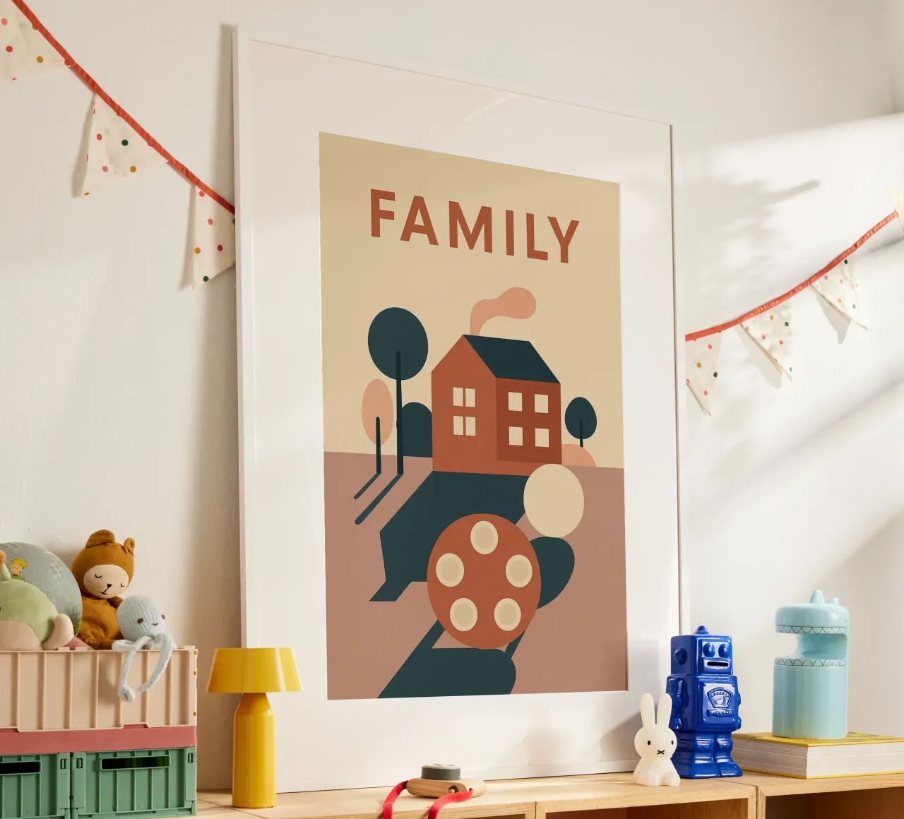 FAMILY – Le Cocon Moderne poster con telaio in legno da Art Typo Essentiel