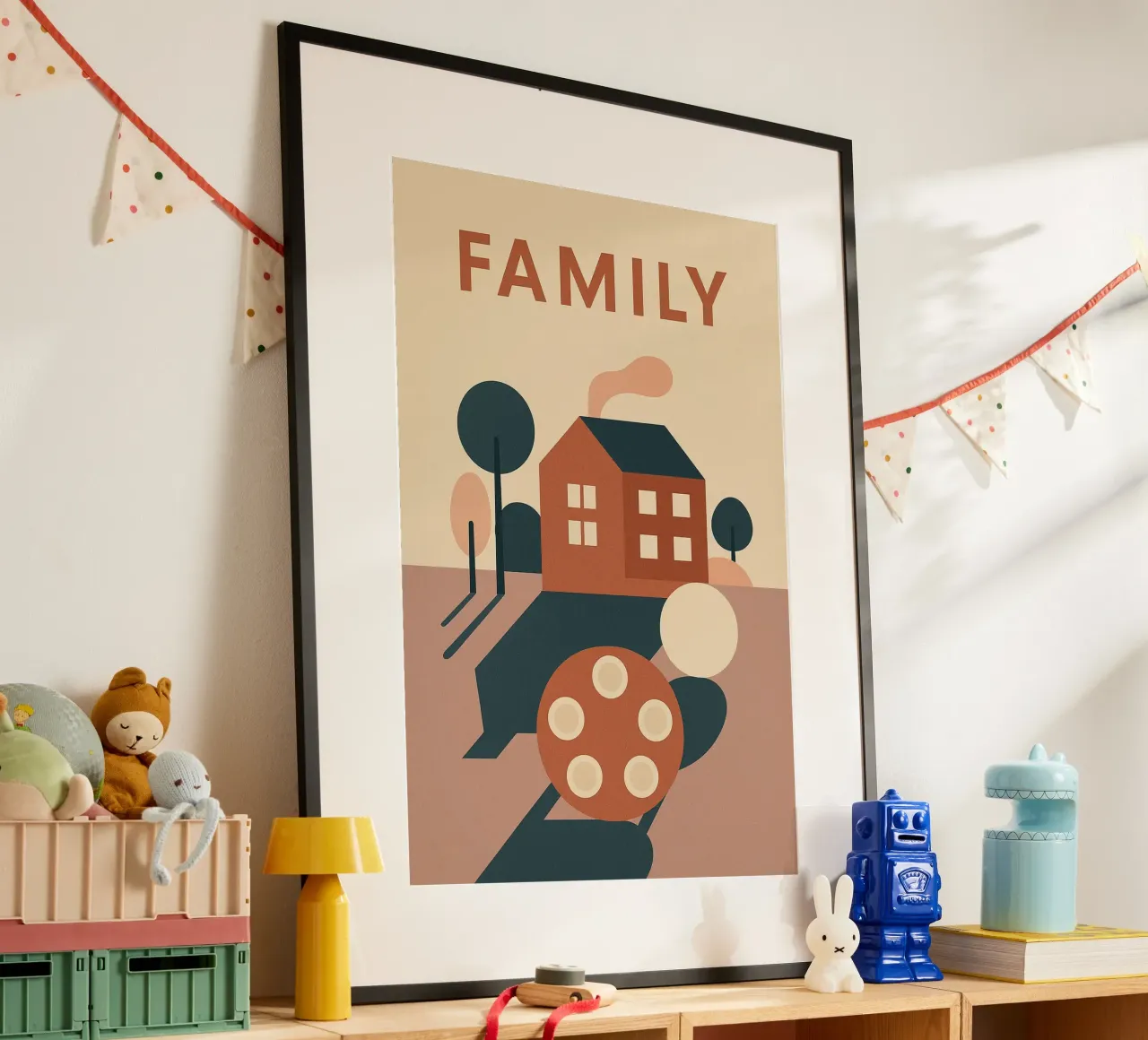 FAMILY – Le Cocon Moderne poster con telaio in legno da Art Typo Essentiel
