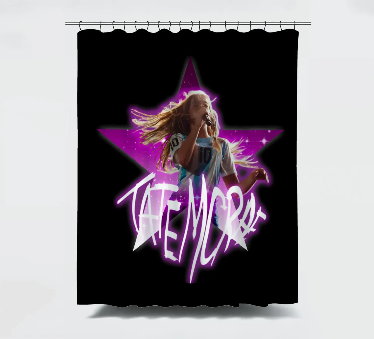 tata mcrae - stars shower curtain by Tara Bergener