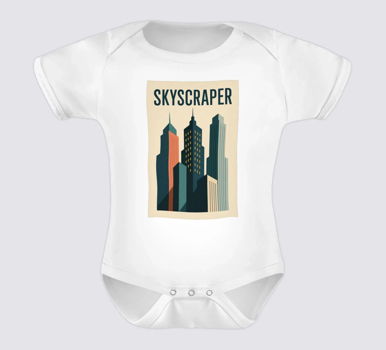 SKYSCRAPER - Linee urbane e verticalità body neonato maniche corte da JETLAG | affiches voyage