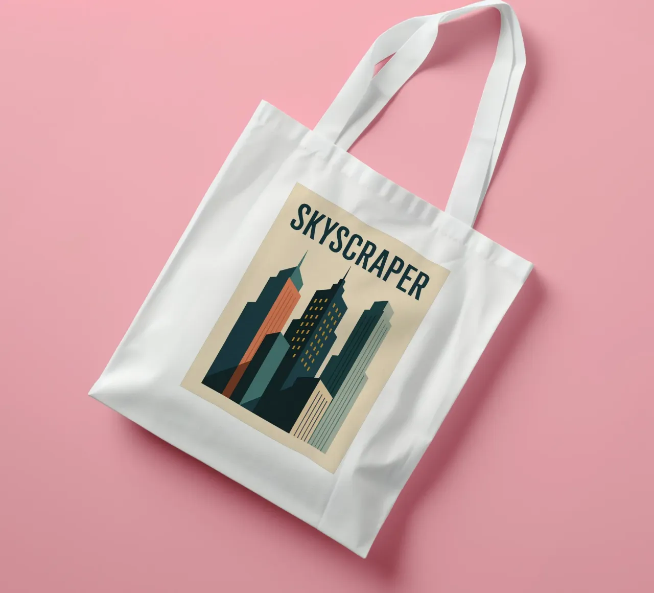 SKYSCRAPER - Linee urbane e verticalità borsa in juta da JETLAG | affiches voyage