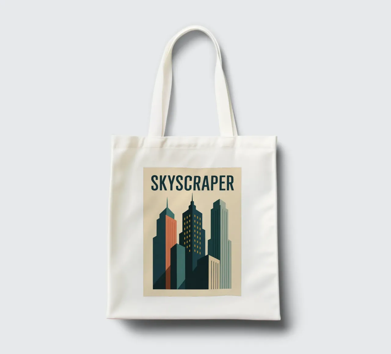 SKYSCRAPER - Linee urbane e verticalità borsa in juta da JETLAG | affiches voyage
