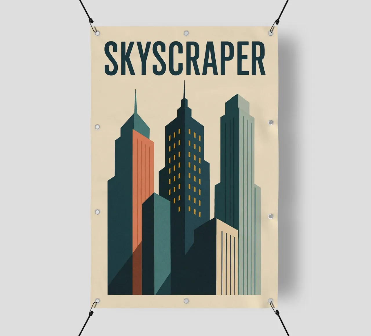 SKYSCRAPER - Linee urbane e verticalità telo in pvc da JETLAG | affiches voyage