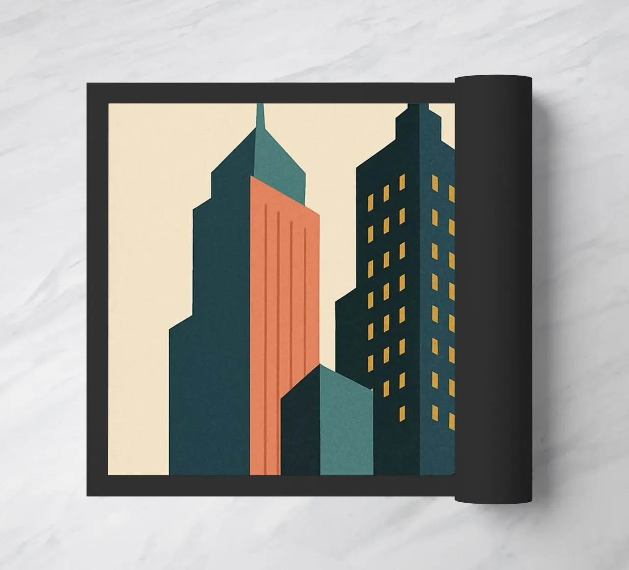 SKYSCRAPER - Urbane Linien und Vertikalität Fußmatte von JETLAG | affiches voyage
