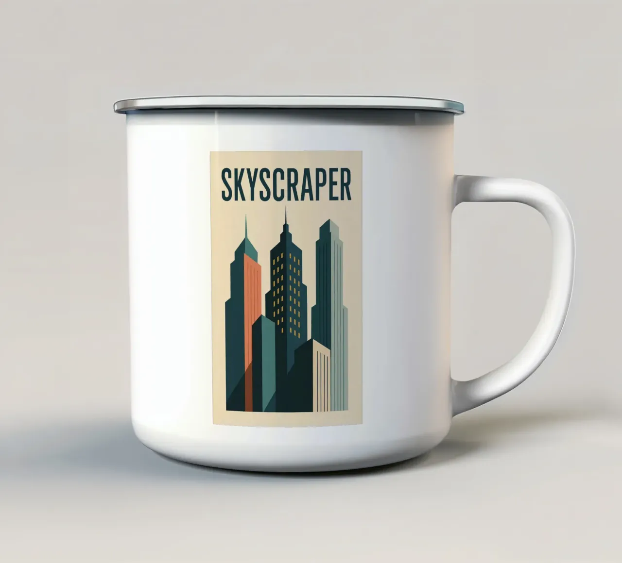 SKYSCRAPER - Urbane Linien und Vertikalität Emaille Tasse von JETLAG | affiches voyage
