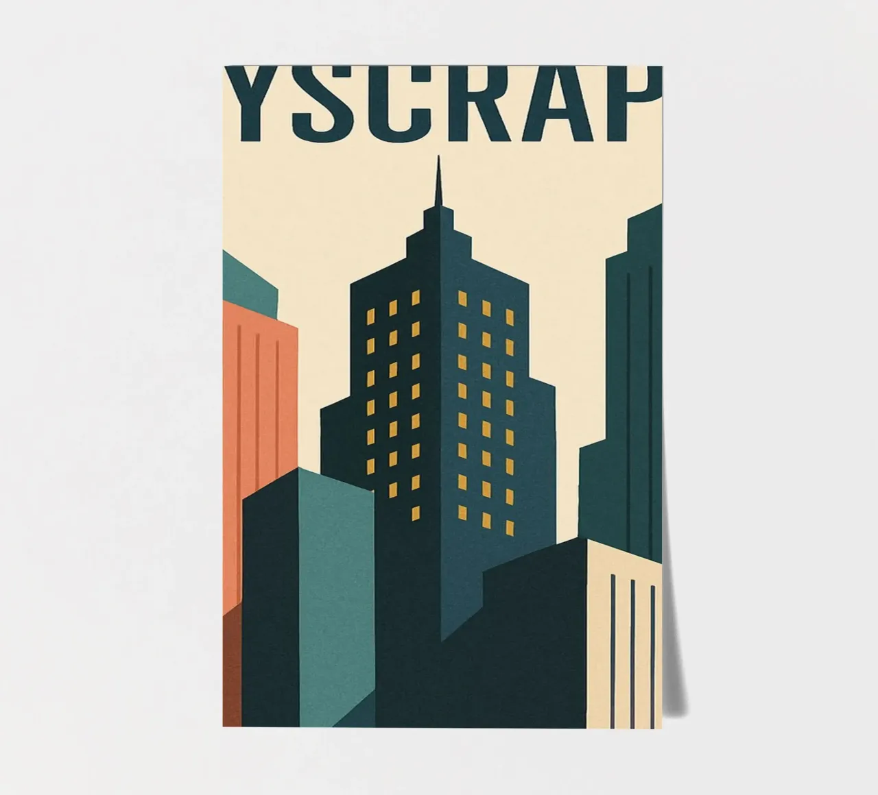 SKYSCRAPER - Linee urbane e verticalità foglio adesivo da JETLAG | affiches voyage